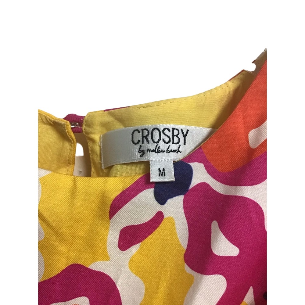 CROSBY by Mollie Burch Vibrant Yellow and Pink Midi Dress - Picture 7 of 7